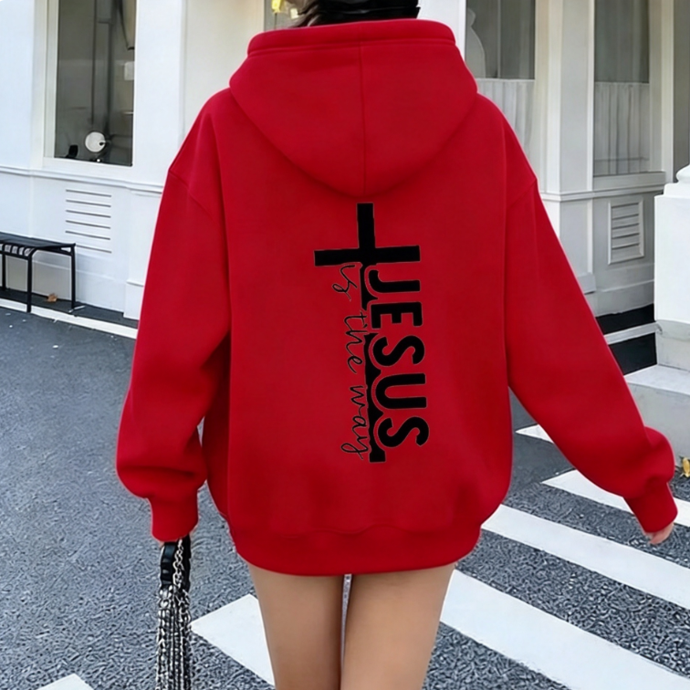 Letter Print Gothic Hoodie Oversized Couples Pullover
